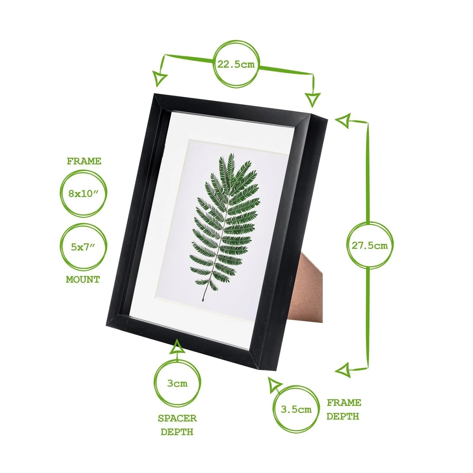 Nicola Spring 3D Box Photo Frames - 8 x 10" with 5 x 7" Mount - Grey Mount - Pack of 5 4