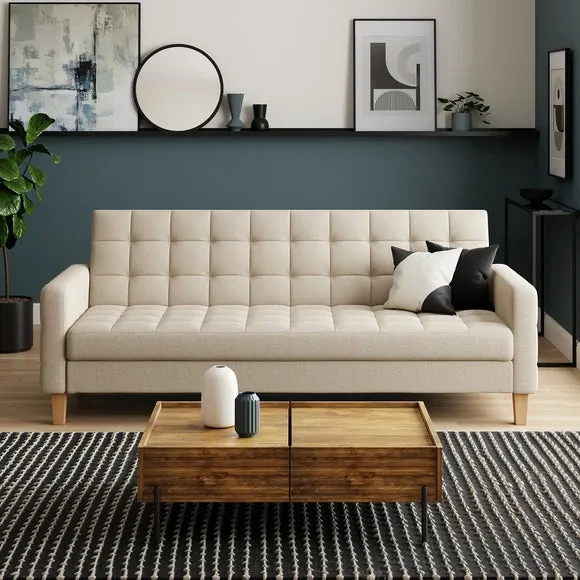 Harlow Flatweave Storage Double Sofa Bed 1