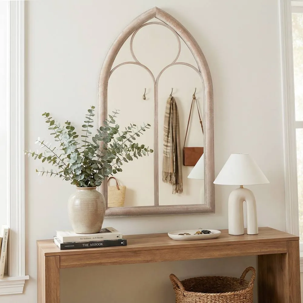 Costway Farmhouse Window Pane Mirror Wall Mounted Mirror Explosion-proof in Grey 5