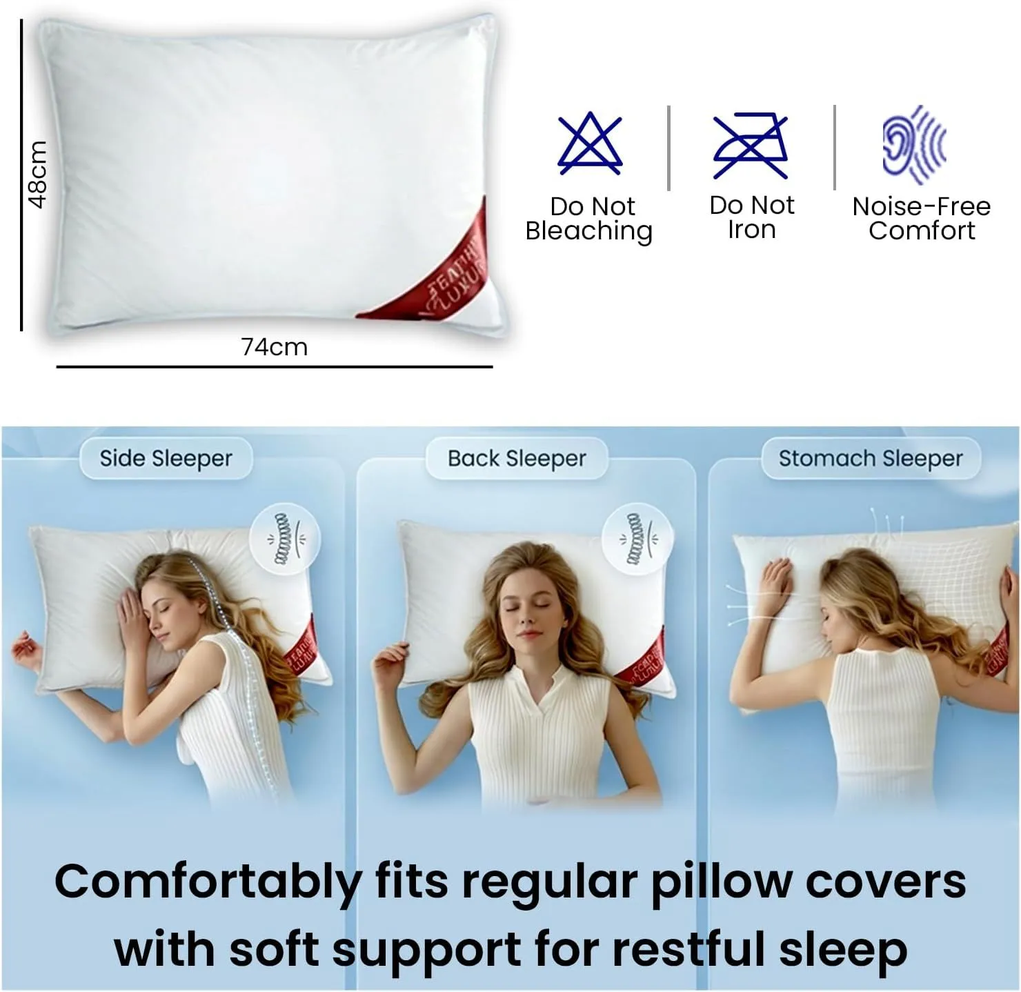 GAVENO CAVAILIA 4 Pack Duck Feather Pillow in White 3