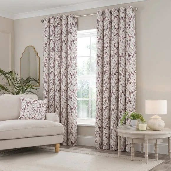 Shimla Embroidered Floral Eyelet Curtains 2