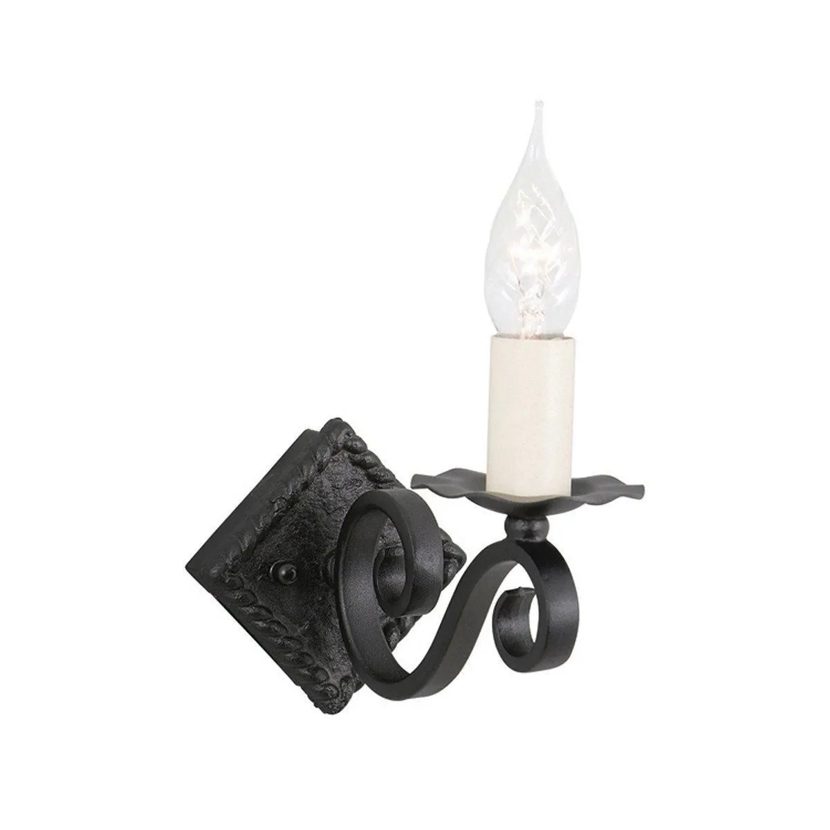 Netlighting Rectory 1 Light Indoor Candle Wall Light Black E14