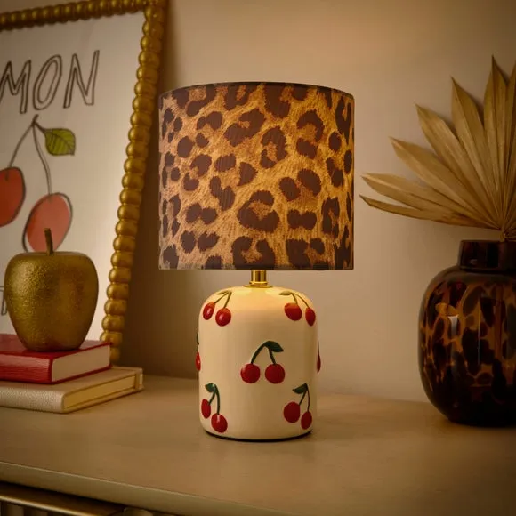 Cherry and Leopard Table Lamp 2