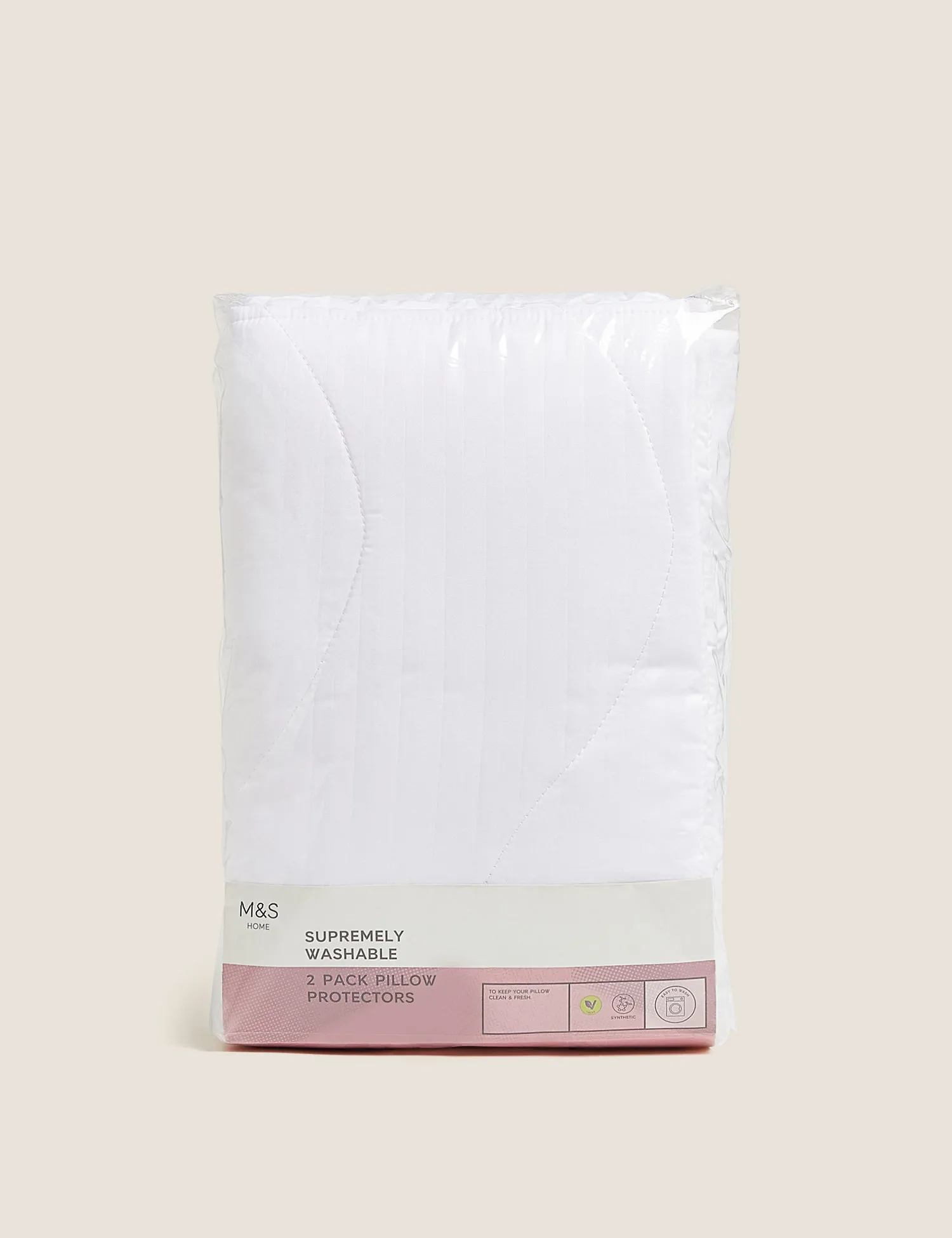 M&S 2 Pack Supremely Washable Pillow Protectors
