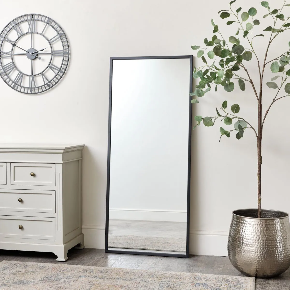 Melody Maison Large Black Rectangle Wall Mirror 60cm X 140cm