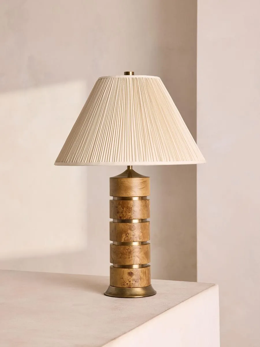 Clover Table Lamp, Mappa Burl