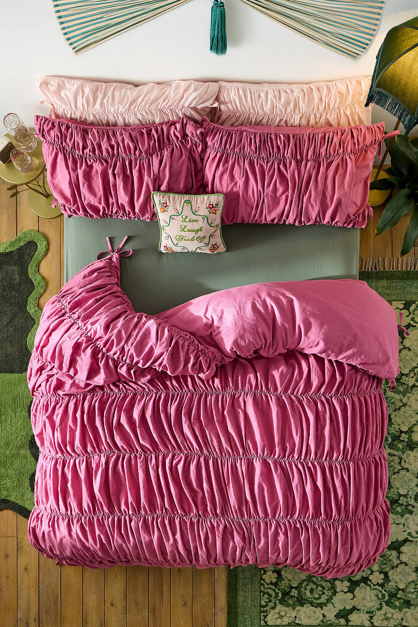 Cinched Duvet Set - Berry
