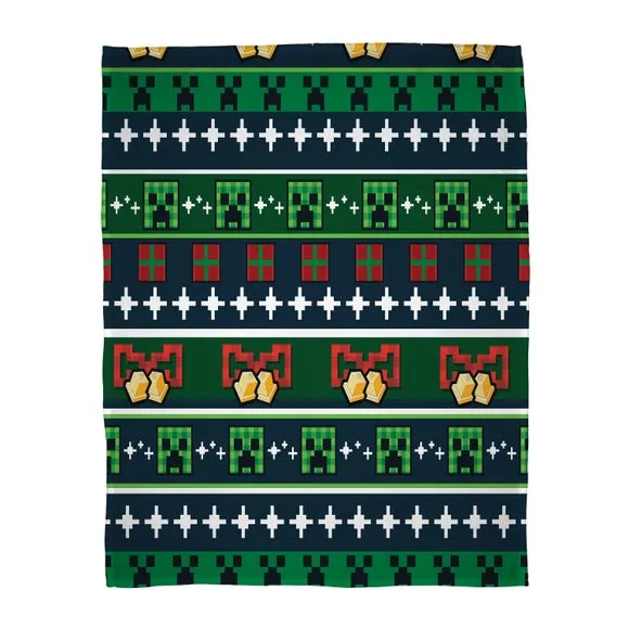 Minecraft Bells Sherpa Fleece Blanket 100cm x 150cm 6