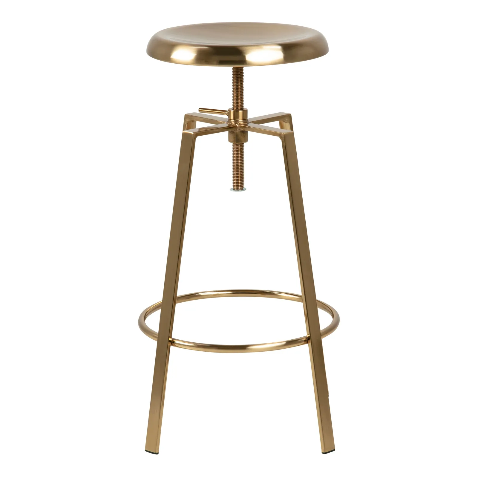 Furniture To Go Goose Bar Stool Without Back in Gold Brushed Steel With Adjustable Height 2