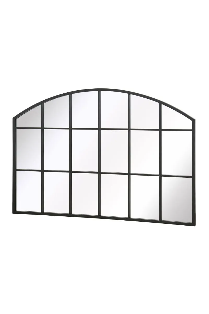 MirrorOutlet Black Framed Arched Wall Garden Mirror 43" X 29" (110CM X 75CM) 5