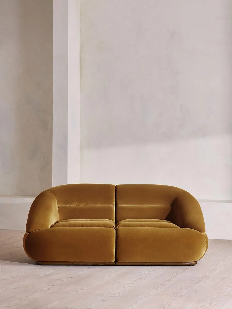 Edison Modular Sofa, Three Seater, Velvet, Mustard