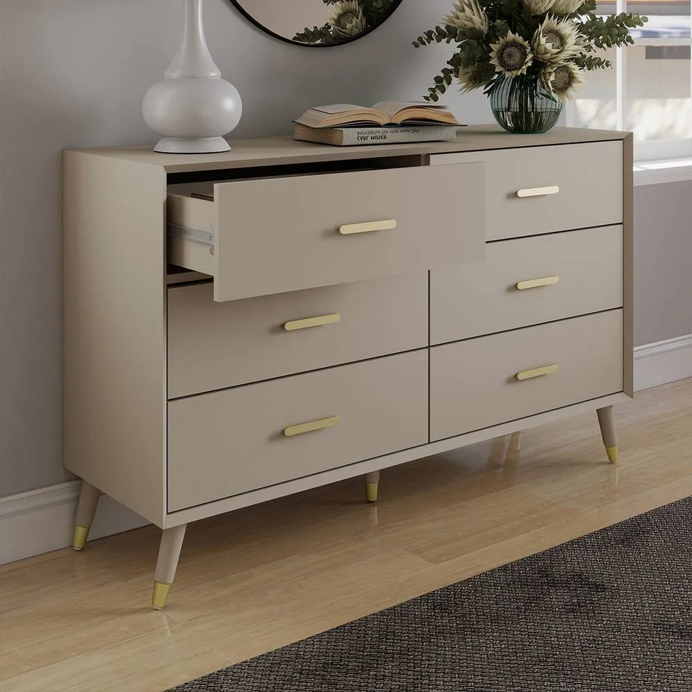 Melody Maison Large 6 Drawer Chest Of Drawers - Oslo Taupe Range 5