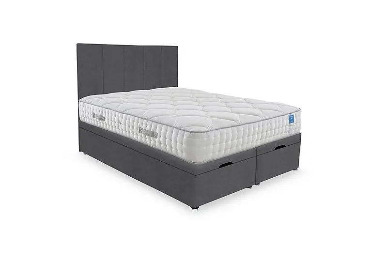 Memory Luxe End Lift Ottoman Divan Set - King Size - Plush Dark Grey
