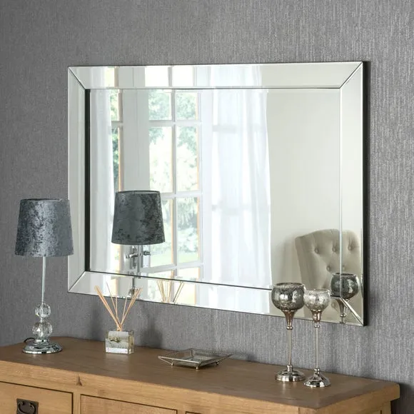 Yearn Angled Rectangle Overmantel Wall Mirror