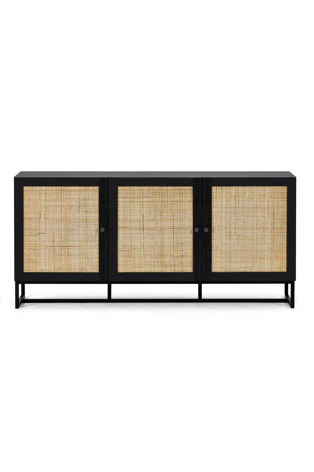 Julian Bowen Padstow Rattan 3 Door Sideboard in Black 5