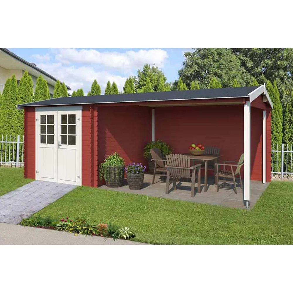 Lasita Maja Ltd Ivana-Log Cabin, Wooden Garden Room, Home Office - L590xW312.6xH228 cm in Light Tan 4