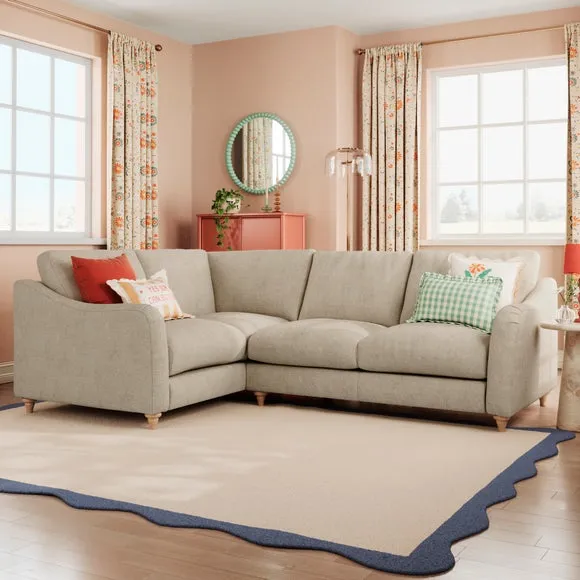 Hattie Tonal Plush Chenille Corner Sofa 1