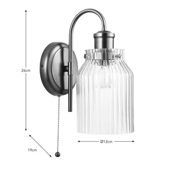 Tobias Ribbed Bathroom Wall Light 6