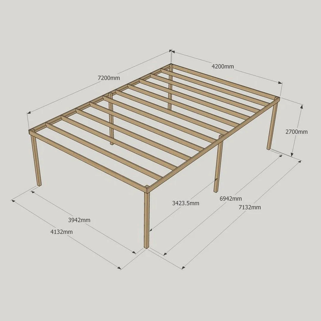 Rutland County Garden Furniture Ltd Garden Pergola 6 Posts - Wood - L420 x W720 x H270 cm - Rustic Brown 4