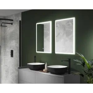 Sensio Lyttleton Colour Changing Recessed Matt Black LED Mirror Cabinet - 700 x 500mm 2