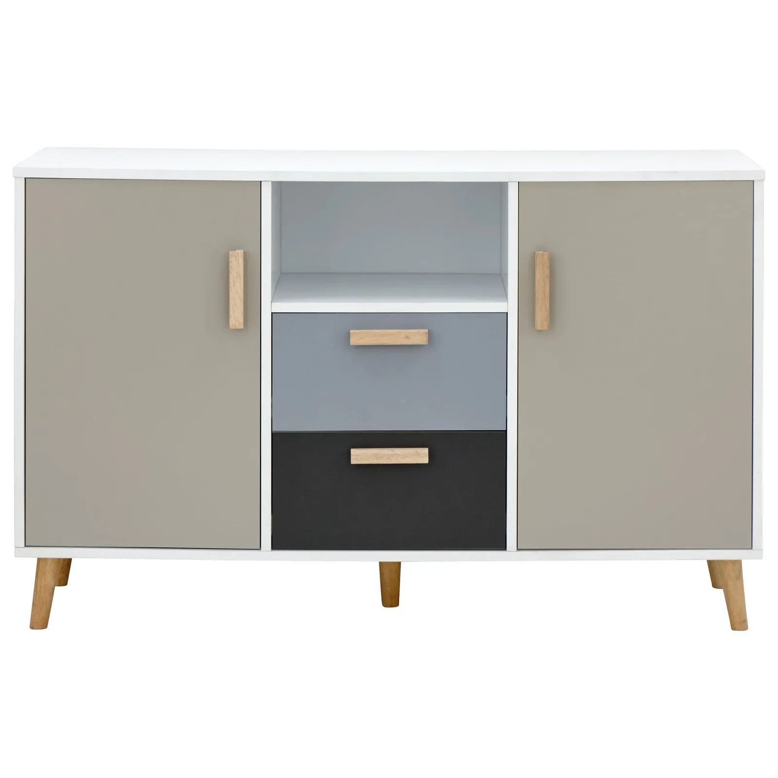 Delta Large Sideboard Grey, Blue and White