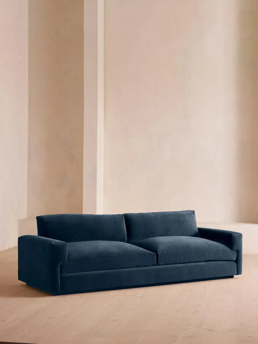 Mossley Four Seater Sofa, Velvet, Royal Blue
