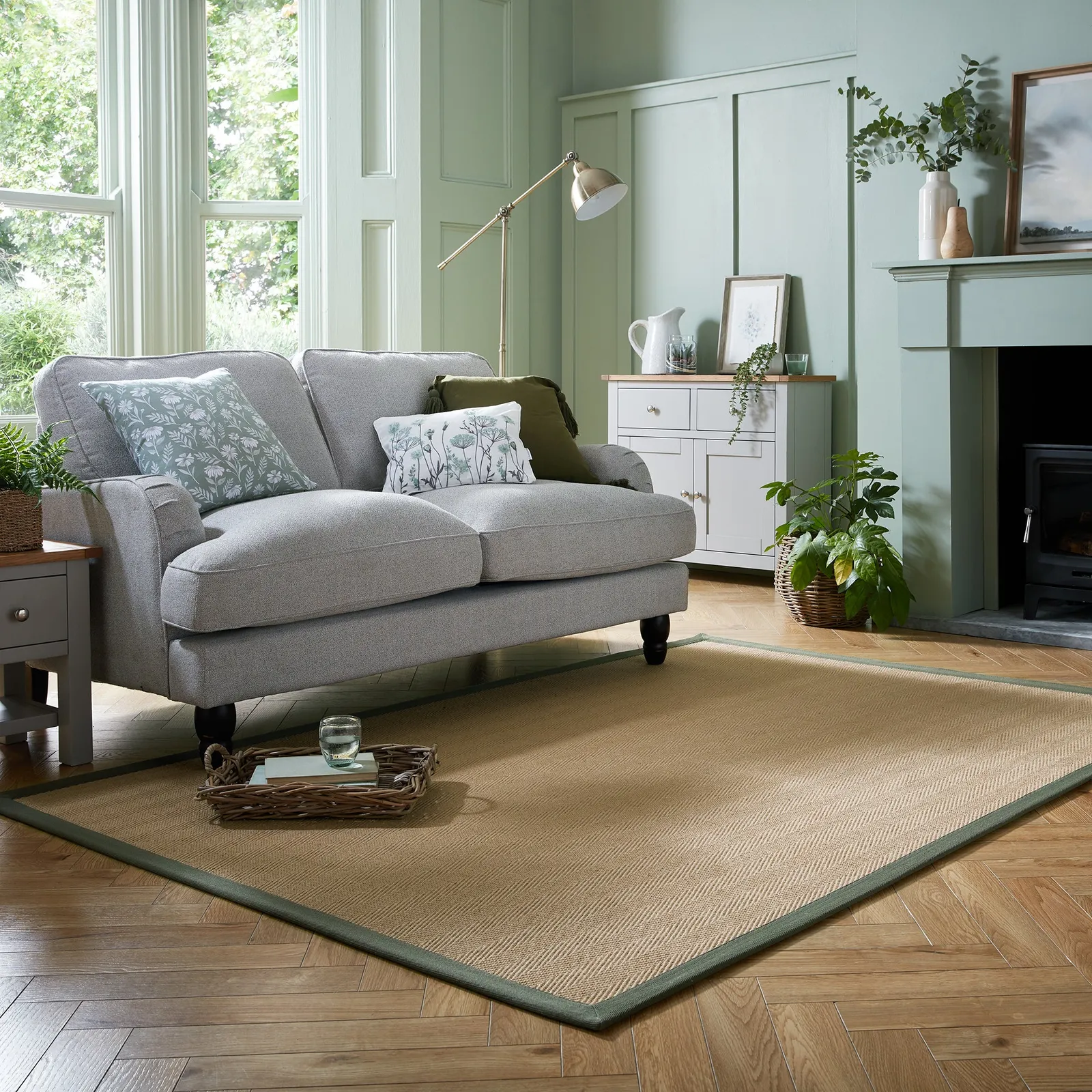 Herringbone Jute Border Rug 1
