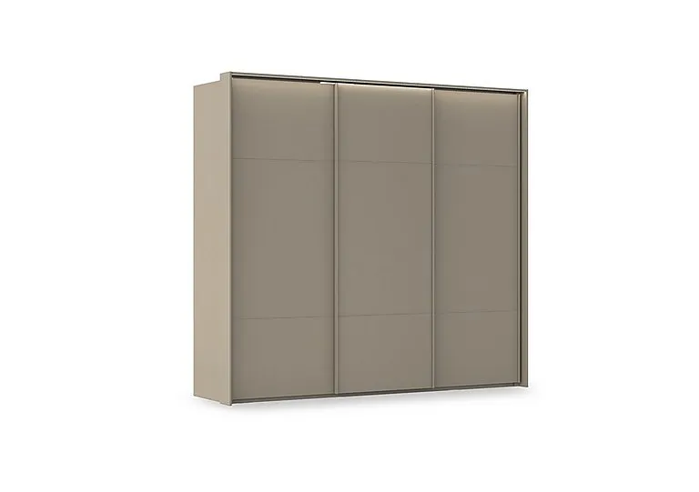 Haven 250cm 3 Door Slider Wardrobe with Décor Doors and Lights