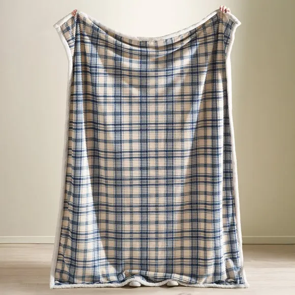 Cosy Ribbed Check Throw Blanket 130cm x 170cm 2