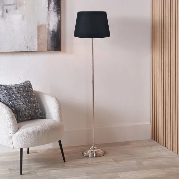 Pacific Lifestyle Auden Metal Stick Floor Lamp with Adelaide Tapered Cotton Mix Lampshade