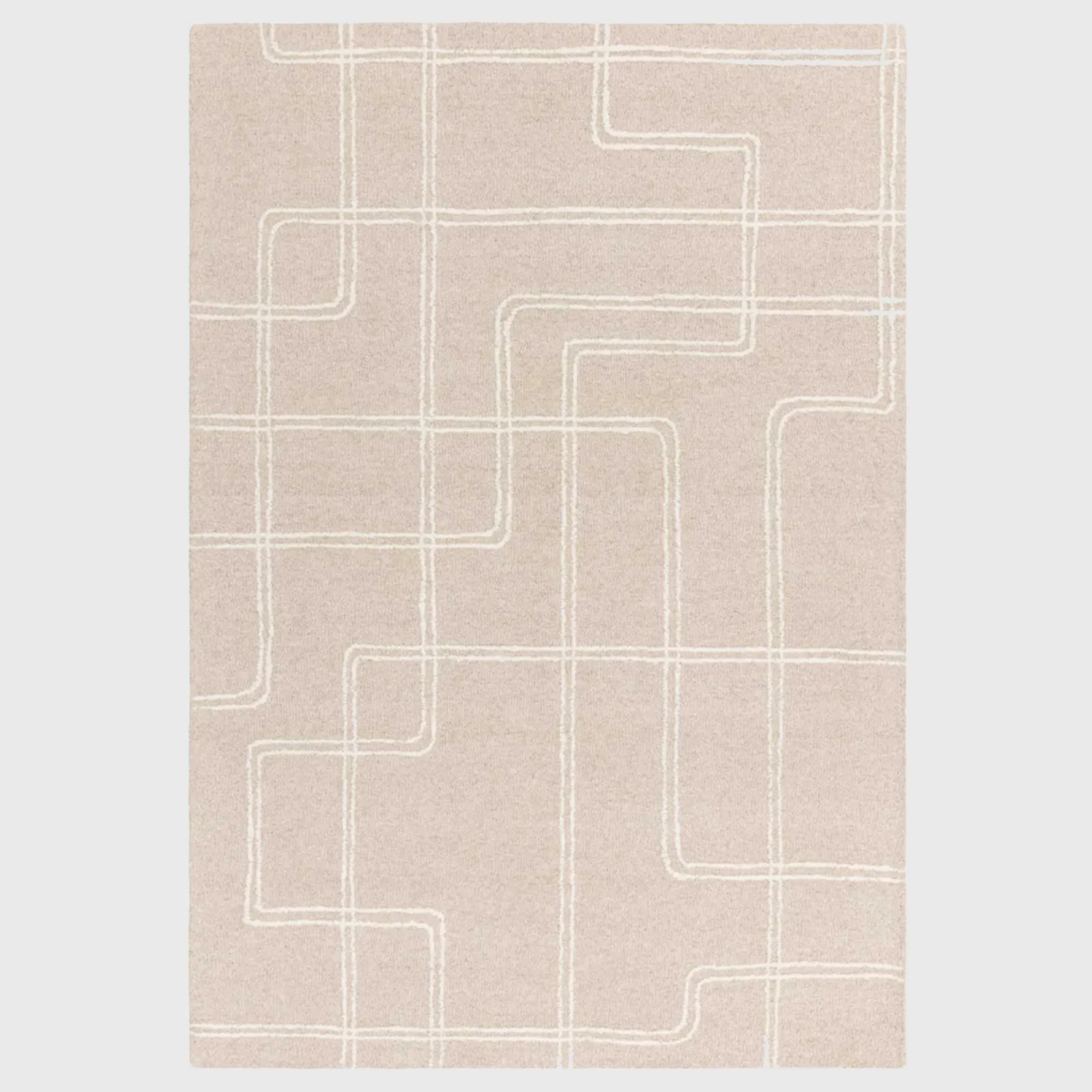 Ayla 120X170Cm Rug Sand, Square, Neutral Wool | Barker & Stonehouse