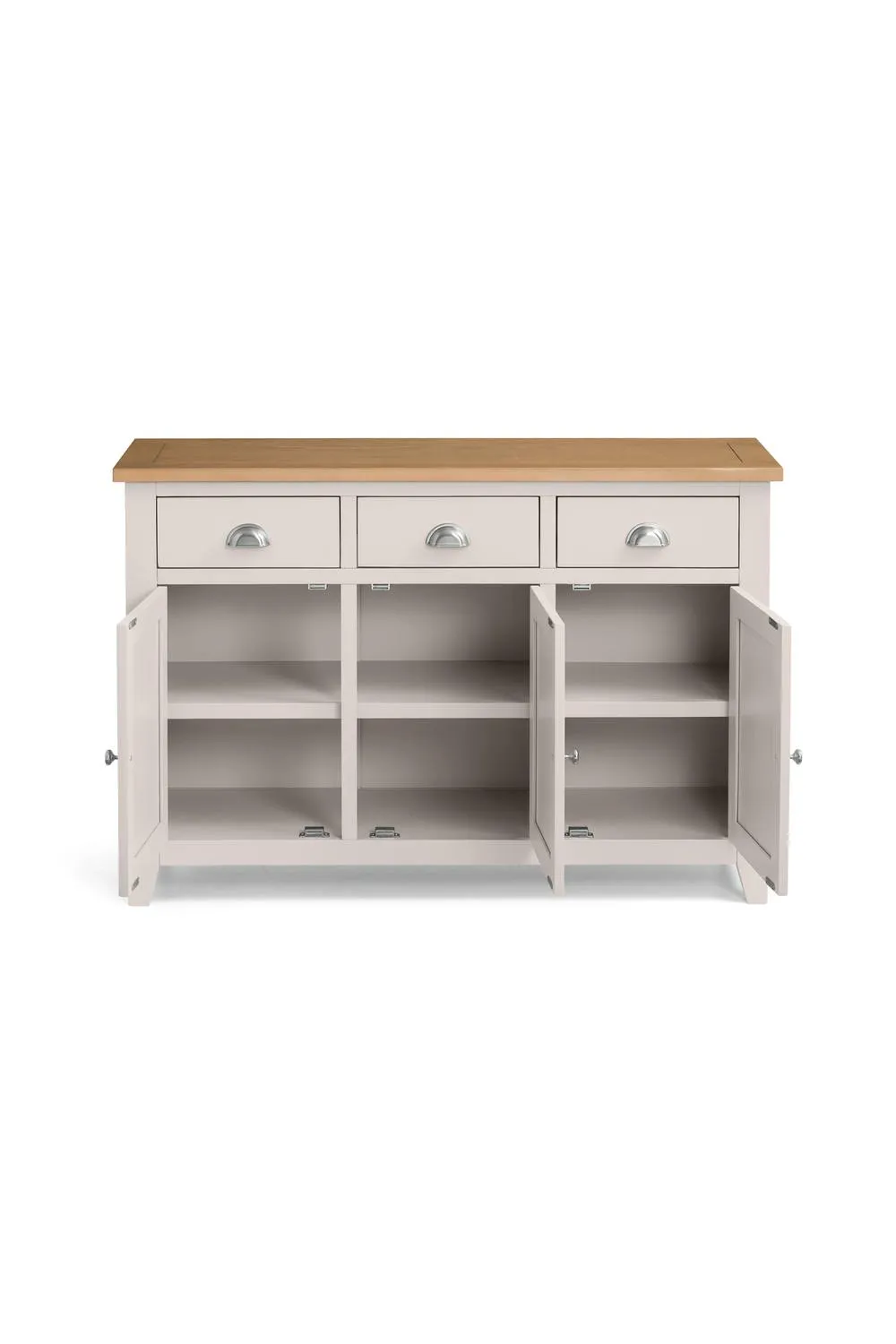 Julian Bowen Richmond 3 Door 3 Drawer Sideboard in Light Grey 4