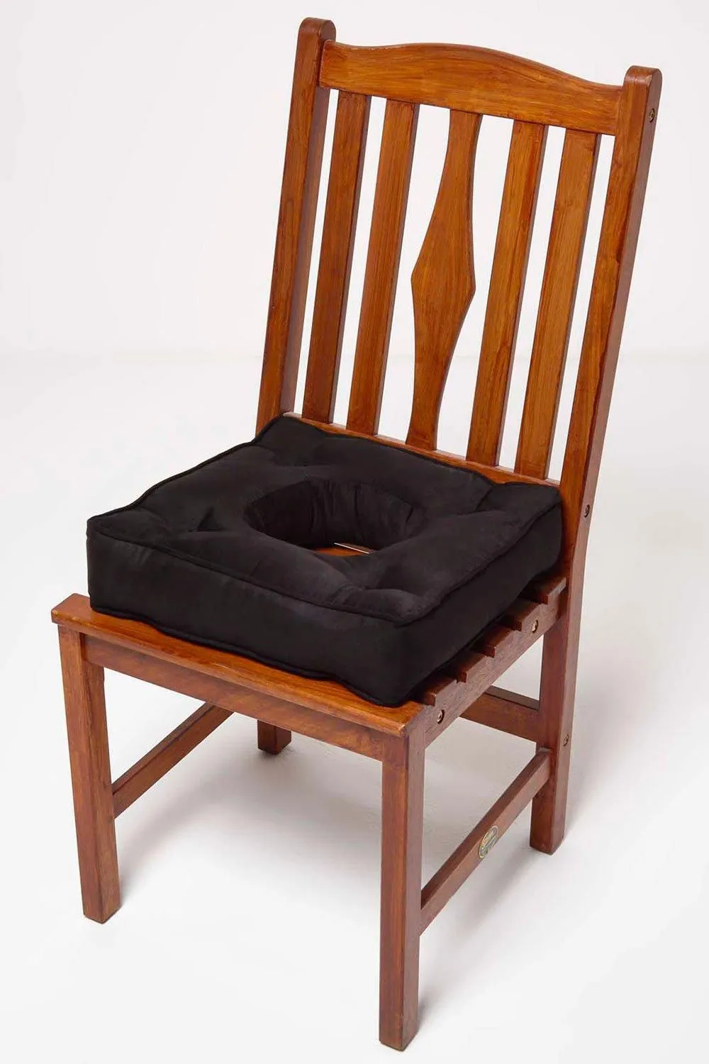 Homescapes Faux Suede Coccyx Cushion with Ties in Black 6