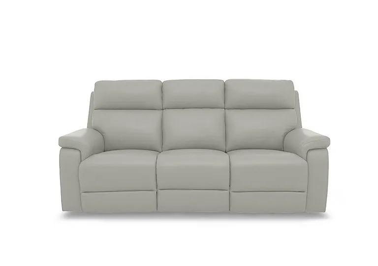 Raven Leather 3 Seater Leather Power Recliner Sofa - Lead Grey - Sofas and Armchairs
