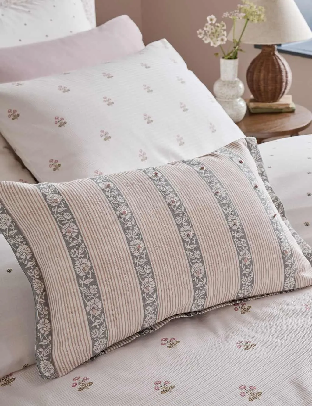 Laura Ashley Pure Cotton Semington Cushion Blue Mix