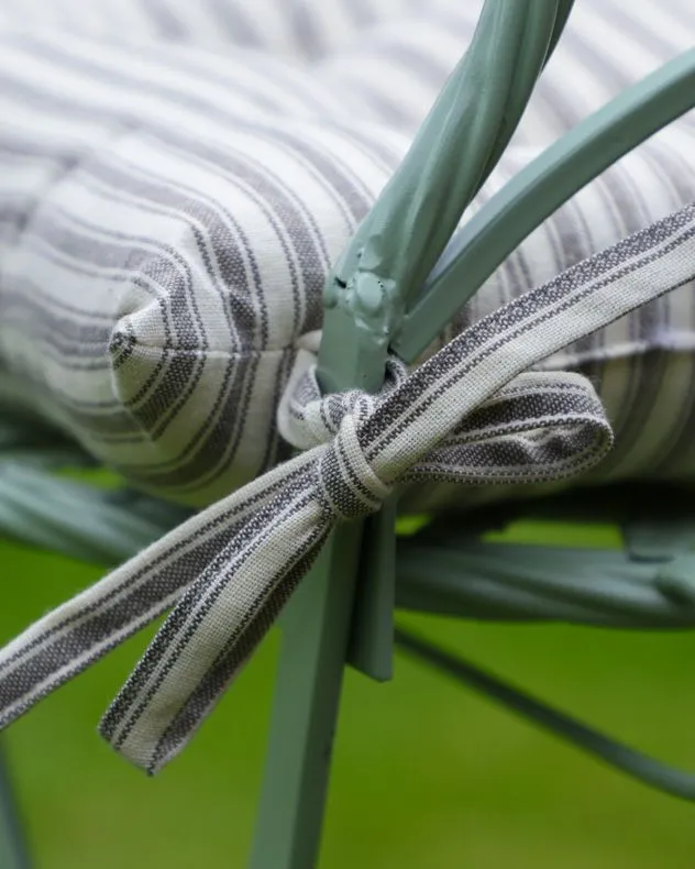 Dibor Set of 2 Grey Striped Outdoor Garden Furniture Seat Pad Cushions L40cm x W40cm 5