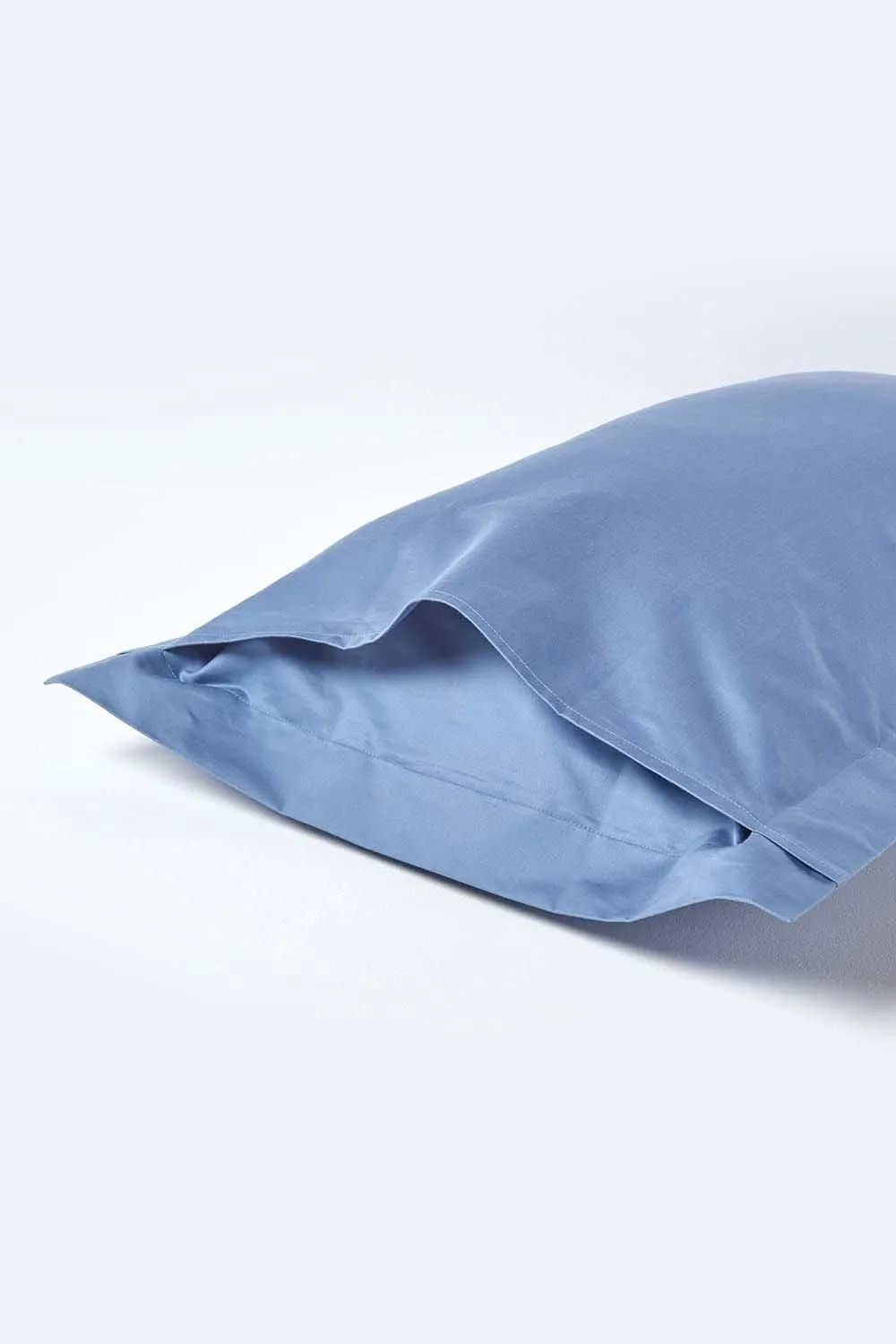 Homescapes Egyptian Cotton Oxford Pillowcase 1000 TC, King Size in Blue 3
