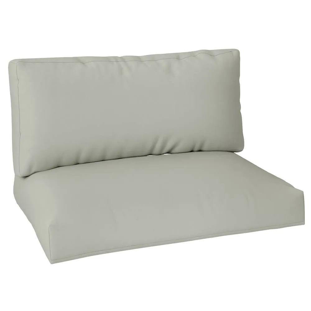 OUTSUNNY 2 Seat Pallet Cushions 20cm Thick Outdoor Seat Pads, Light Grey 2
