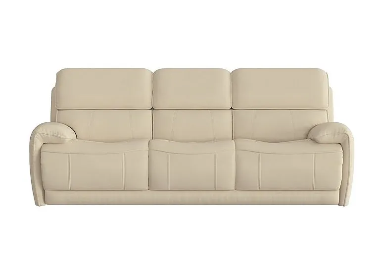 Link 3 Seater Leather Sofa - BV Bisque