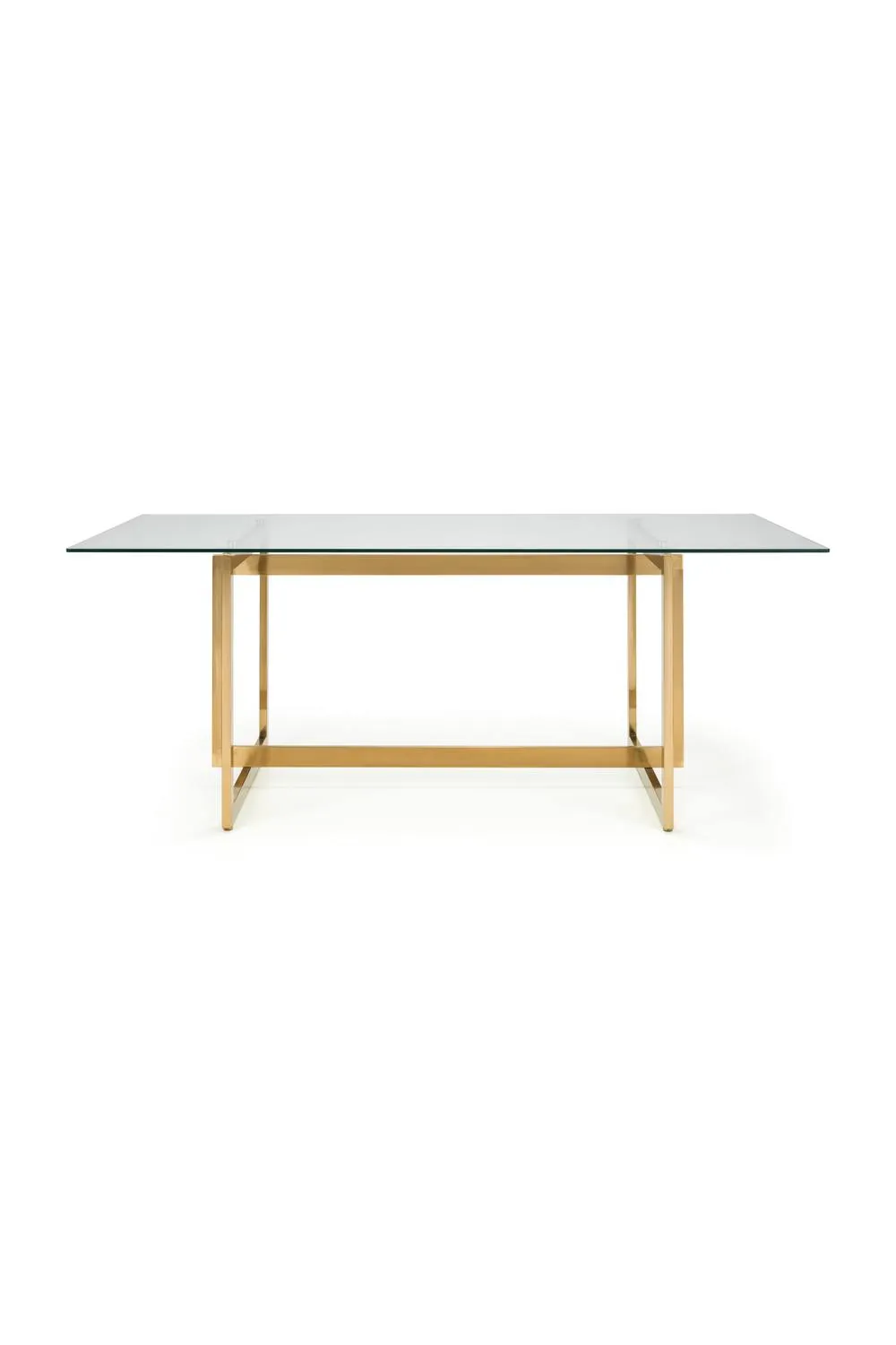 Julian Bowen Minori Rectangular Glass Top 4-6 Seater Dining Table in Gold 4