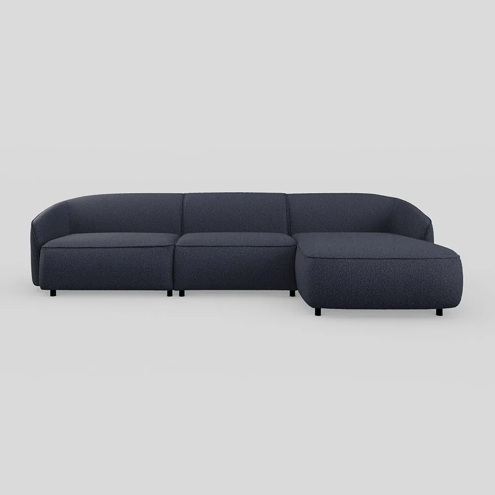 Heal's Aurelie Large Chaise Sofa RHF Boucle Indigo 1