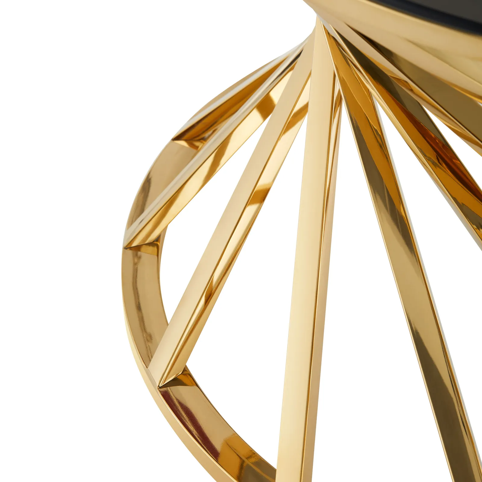 Comfy Living Ltd Round Geometric Design Metal Coffee Table With Tinted Glass Tempered Top in Gold 5