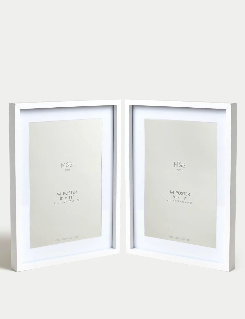 M&S Set of 2 Photo Frames A4 White