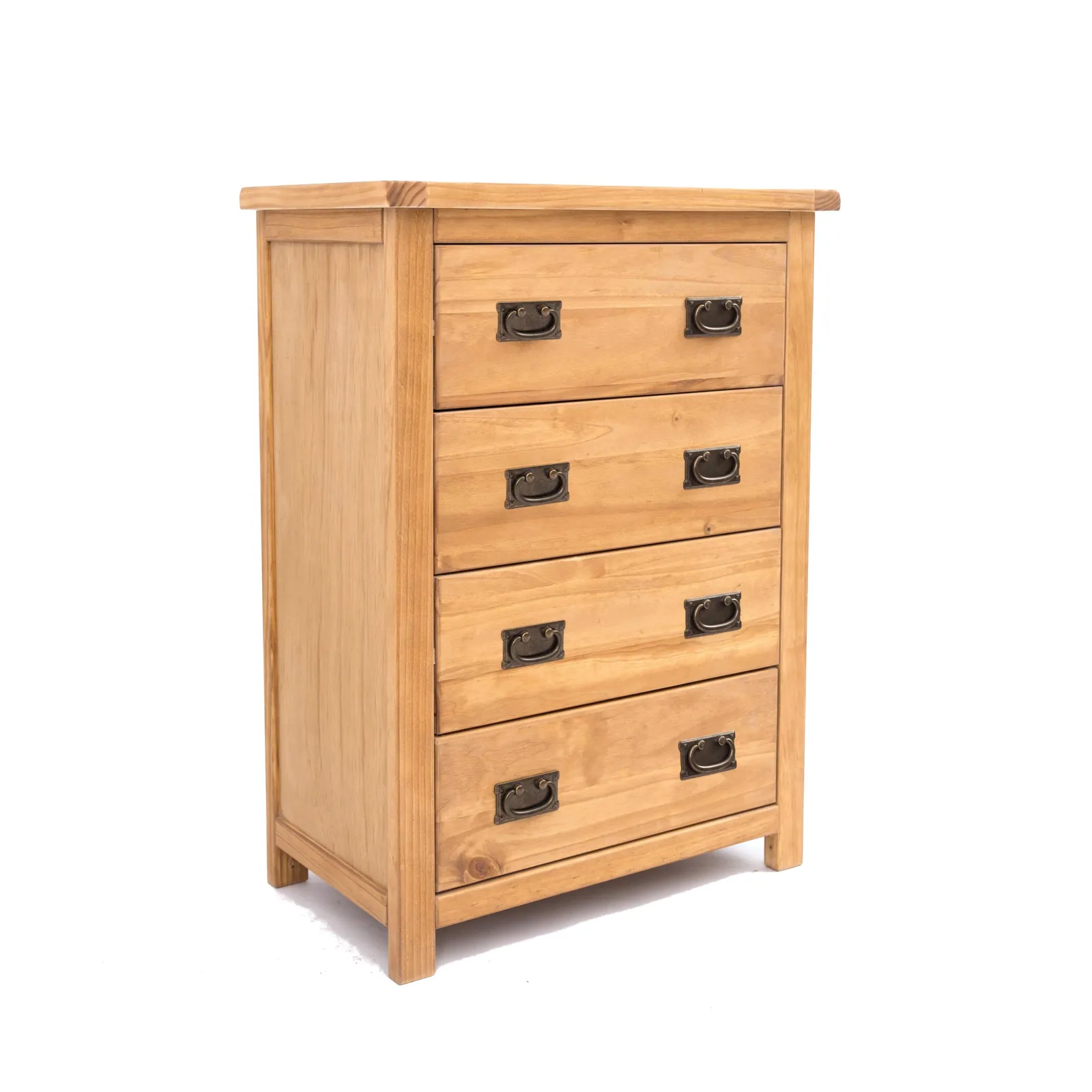 Cabinet Bits Lugo 4 Drawer Chest of Drawers Bras Drop Handle in Light Brown 2