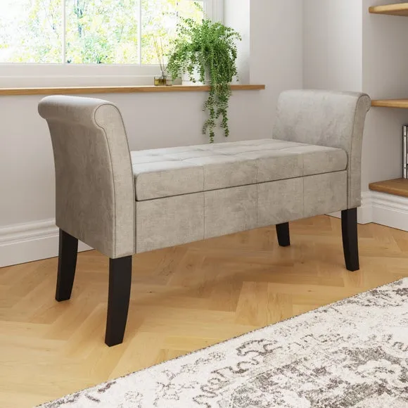 Balmoral Window Seat, Silver Chenille 3