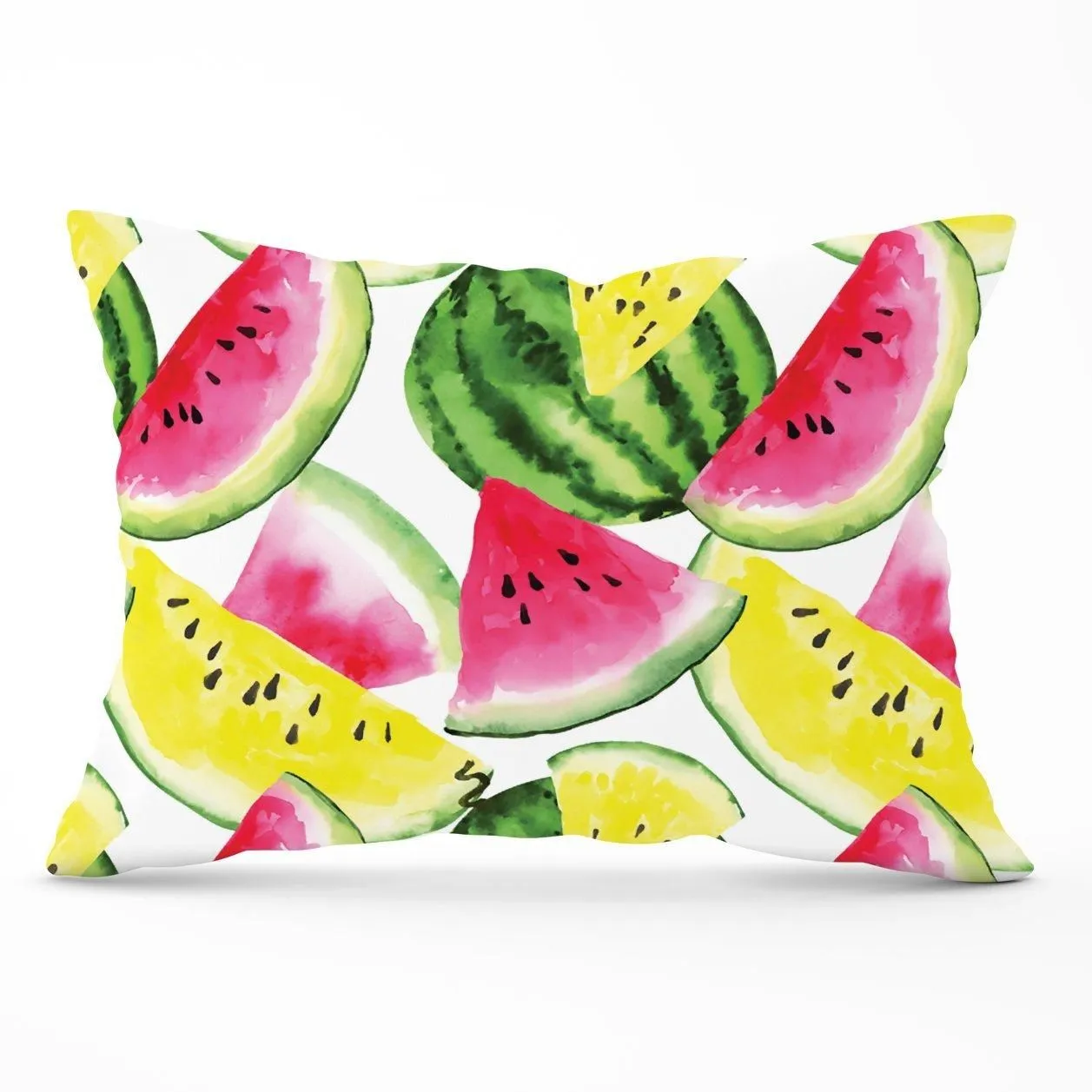 Warren Reed - Designer Colourful Melon Pattern Cushions in Yellow