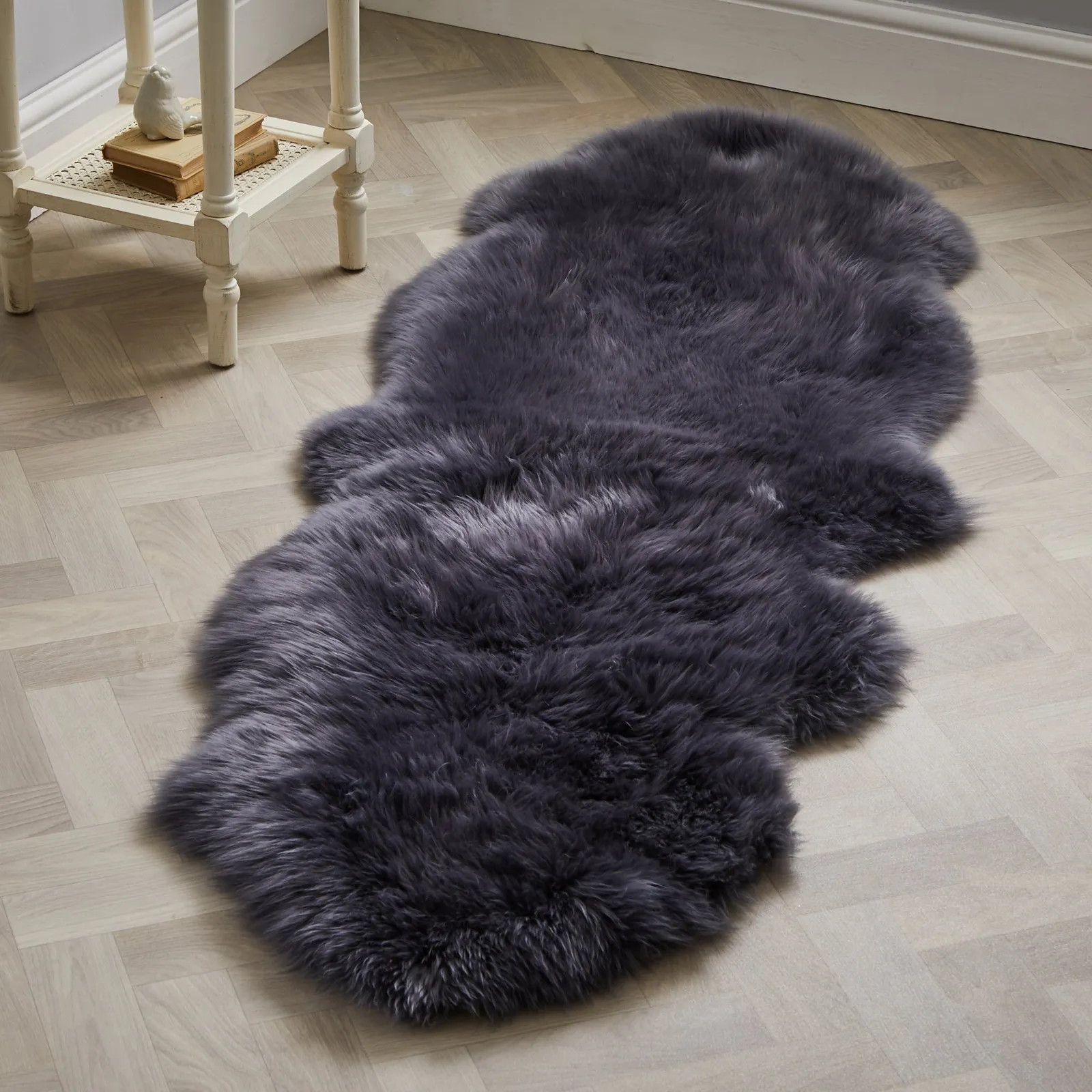 Double Pelt Sheepskin Rug Charcoal
