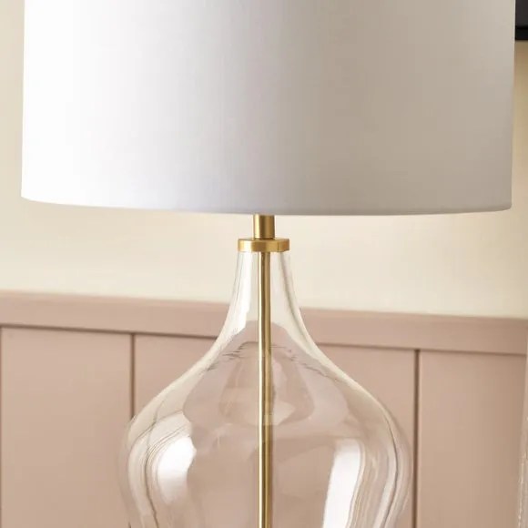 Pacific Lifestyle Rowen Clear Bottle Shaped Glass and Metal Table Lamp 3