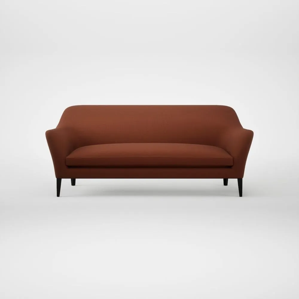 Heal's Wallis 4 Seater Sofa Smart Cotton Linen Rust Black Feet