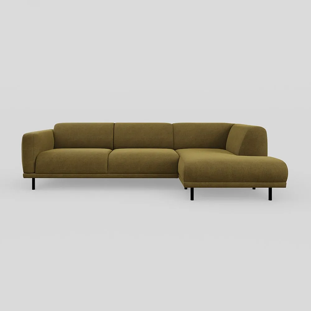 Heal's Harri 3 Str Chaise Sofa RHF Smart Luxe Velvet Peridot 1